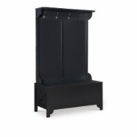 Linon Anna Wood Entryway Wide Hall Tree in Black