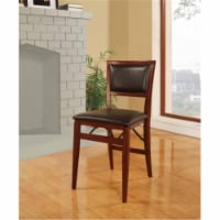 Linon Triena Set of 2 19 Pad Back Folding Chair in Merlot