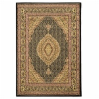 Linon Elegance Mahi Power Loomed Polypropylene 5'x7'3 Rug in Black