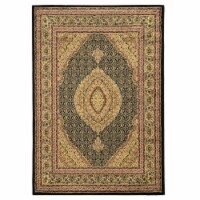 Linon Elegance Mahi Power Loomed Polypropylene 5'x7'3 Rug in Black
