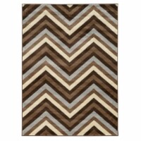 Linon Roma Chevron Power Loomed Polypropylene 8'x10' Rug in Gray