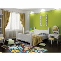 Linon Trio Frond Hand Tufted Polyester 5'x7' Rug in Blue