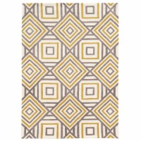 Linon Geo Ranlyn Hand Tufted Microfiber Polyester 5'x7' Rug in Ivory