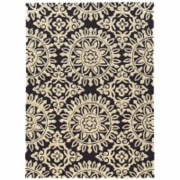 Linon Trio Melinda Hand Tufted Polyester 8'x10' Rug in Navy