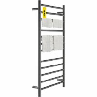 Vevor Heated Towel Rack Towel Heater Warmer 12 Bars Stainless Steel Black Coated