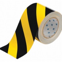 Brady Floor Tape,Black/Yellow,4 inx100 ft,Roll  104377