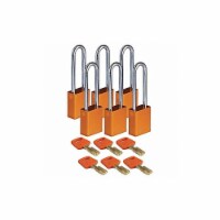 Brady Lockout Padlock,Orange,1-1/2 W Body,PK6 ALU-ORG-76ST-KA6PK