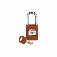 Brady Lockout Padlock,Brown,1-13/16 H Body NYL-BRN-38ST-KD