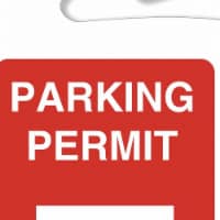 Brady Parking Permits,Rearview,201-300,Wht/Red  96272