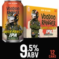 New Belgium Voodoo Ranger Juice Force Hazy Imperial IPA Beer, 12 Pack, 12 fl oz Cans