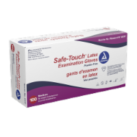 Dynarex Safe-Touch Powder-Free Latex Gloves, Medium, Box/100, 10 Pack