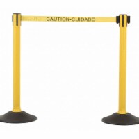 Us Weight Barrier Post with Belt,HDPE,Yellow,PR  U2055CAU