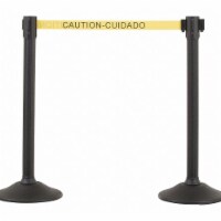 Us Weight Barrier Post with Belt,HDPE,Black,PR  U2000CAU
