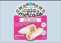 Mariano's Casa Mercado Hot Pork Tamales in Salsa Verde Sauce Perspective: Main