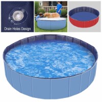Foldable Pet Swimming Pool PVC Kiddie Baby Dog Swim Pool Bathing Tub Playmat Kids Pools Blue