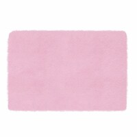 Fluffy Bedroom Rug 4' x 2.6' Anti-Skid Shaggy Area Rug Decorative Floor Carpet Mat Pink