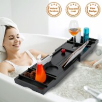 Bathtub Caddy Tray Crafted Bamboo Bath Tray Table Extendable Reading Rack Tablet Phone Holder 1 unit Pick n Save