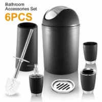 Bathroom Accessories Set 6 Pcs Bathroom Set Ensemble Complete Soap Dispenser Toothbrush