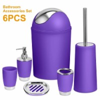 Bathroom Accessories Set 6 Pcs Bathroom Set Ensemble Complete Soap Dispenser Toothbrush