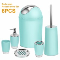 Bathroom Accessories Set 6 Pcs Bathroom Set Ensemble Complete Soap Dispenser Toothbrush