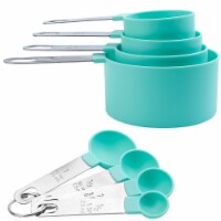 8Pcs Plastic Measuring Spoons Cups Scale Teaspoon Tablespoon Set Kitchen Utensil Tools