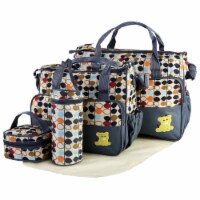 5PCS Baby Nappy Diaper Bags Set Mummy Diaper Shoulder Bags with Nappy Changing Pad Insulated