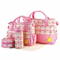 5PCS Baby Nappy Diaper Bags Set Mummy Diaper Shoulder Bags with Nappy Changing Pad Insulated
