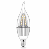 4pcs 5W E12 Candelabra Bulbs 600 LM 50W Equivalent Candle Flame Tip Light Bulb 3000K Warm