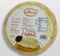 Aiva Pappadums (Indian Lentil Wafer Snack) Black Pepper Papad