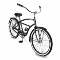TRACER Taha 26 In Hybrid Beach Cruiser 7 Speed Steel Frame Men's Bicycle, Black