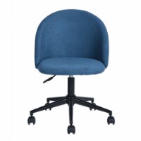 CRO Decor Office Chair Height Adjustable Swivel Task Chairs in Blue Fabric