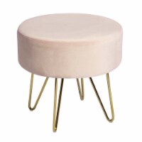 CRO Decor Saka Metal Accent Chair with Velvet Upholstery in Blush Pink