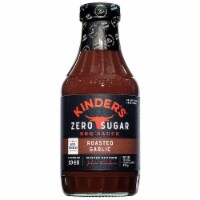 Kinder's Zero Sugar Roasted Garlic BBQ Sauce Handcrafted Gluten Free 17.5 Oz