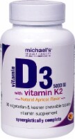 Michael's Naturopathic Programs Natural Apricot Flavored Vitamin D3 with Vitamin K2 Tablets 5000 IU