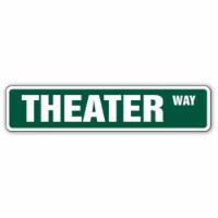 SignMission  7 x 30 in. Theater Street Sign - Movie Home Theatre Theaters Actor