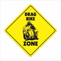 SignMission  14 x 14 in. Zone Xing Crossing Sign - Drag Bike