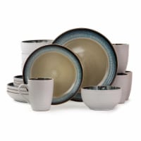 Modern Dot Luxurious Stoneware Dinnerware with Complete Setting for 4 - 16 Piece