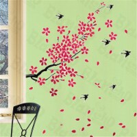 Falling Cherry Bloom - X-Large Wall Decals Stickers Appliques Home Decor  Multicolor