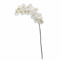 44 in. Phalaenopsis Orchid Artificial Flower, White - Set of 3