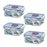 6 oz Easy Essentials Rectangular Food Storage Container, Clear - Set of 4