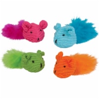 Knit Mouse with Feather Toy - Pack of 2 Perspective: Main