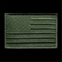 USA Flag Canvas Patch&#44; Olive