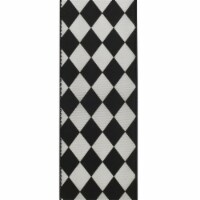 10.5 in. 50 Yards Diamond Dan 2 Wired Edge Ribbon, Black & White