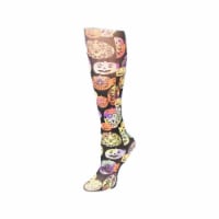 20-30 mmHg Womens Compression Sock with Halloween Pumpkin Pattern&#44; Orange - Regular