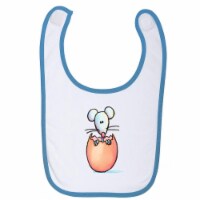 Mouse Baby Bib, Blue & White
