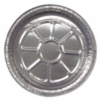 9 in. Round Aluminum Round Containers, Silver