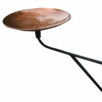 17 in. Solid Copper Bird Bath with Premium Deck Mount