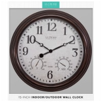 La Crosse Indoor Outdoor Clock - Dark Brown/White