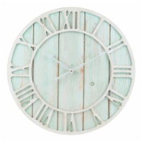 La Crosse Round Coastal Decorative Wall Clock - Blue