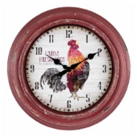 La Crosse Clock Company Rooster Wall Clock - Red